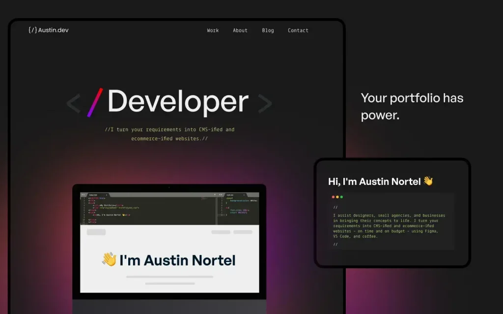 Austin Webflow portfolio template